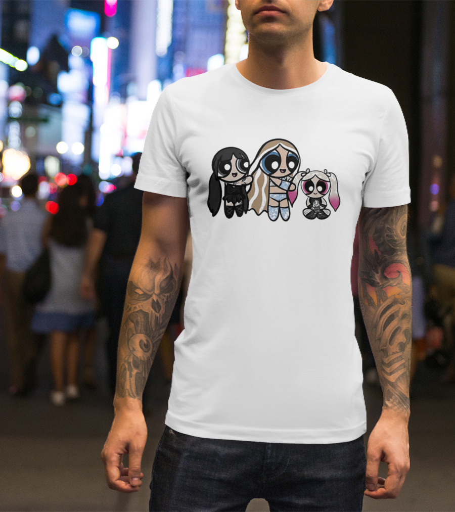 Powerpuff Charlexley Trio In Unique Cartoon T-Shirt