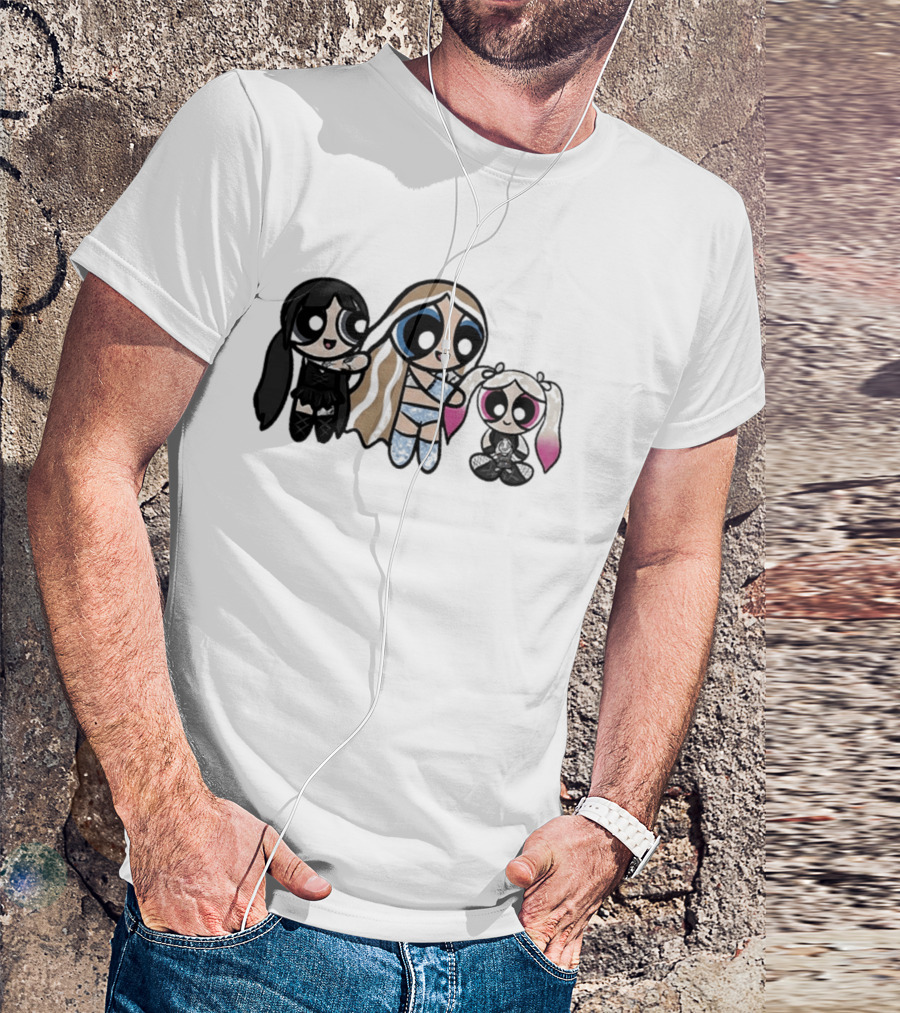 Powerpuff Charlexley Trio In Unique Cartoon T-Shirt