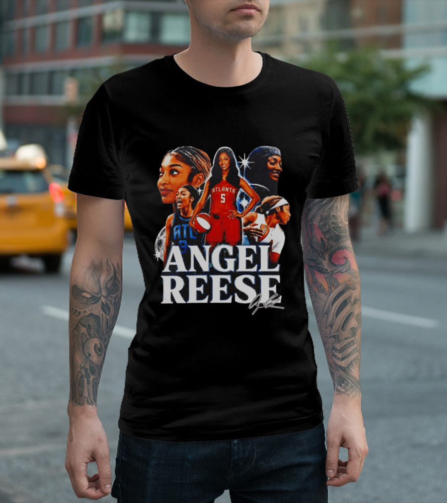 Angel Reese Atlanta Basketball Star Collage T-Shirt