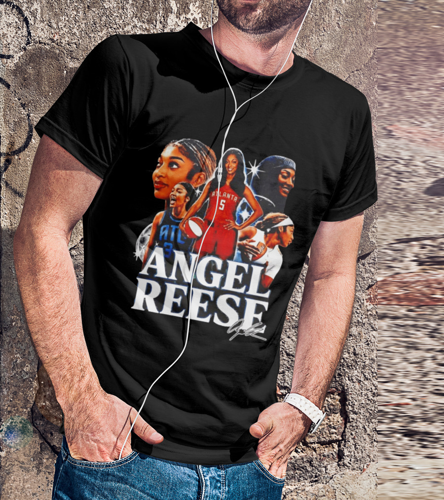 Angel Reese Atlanta Basketball Star Collage T-Shirt