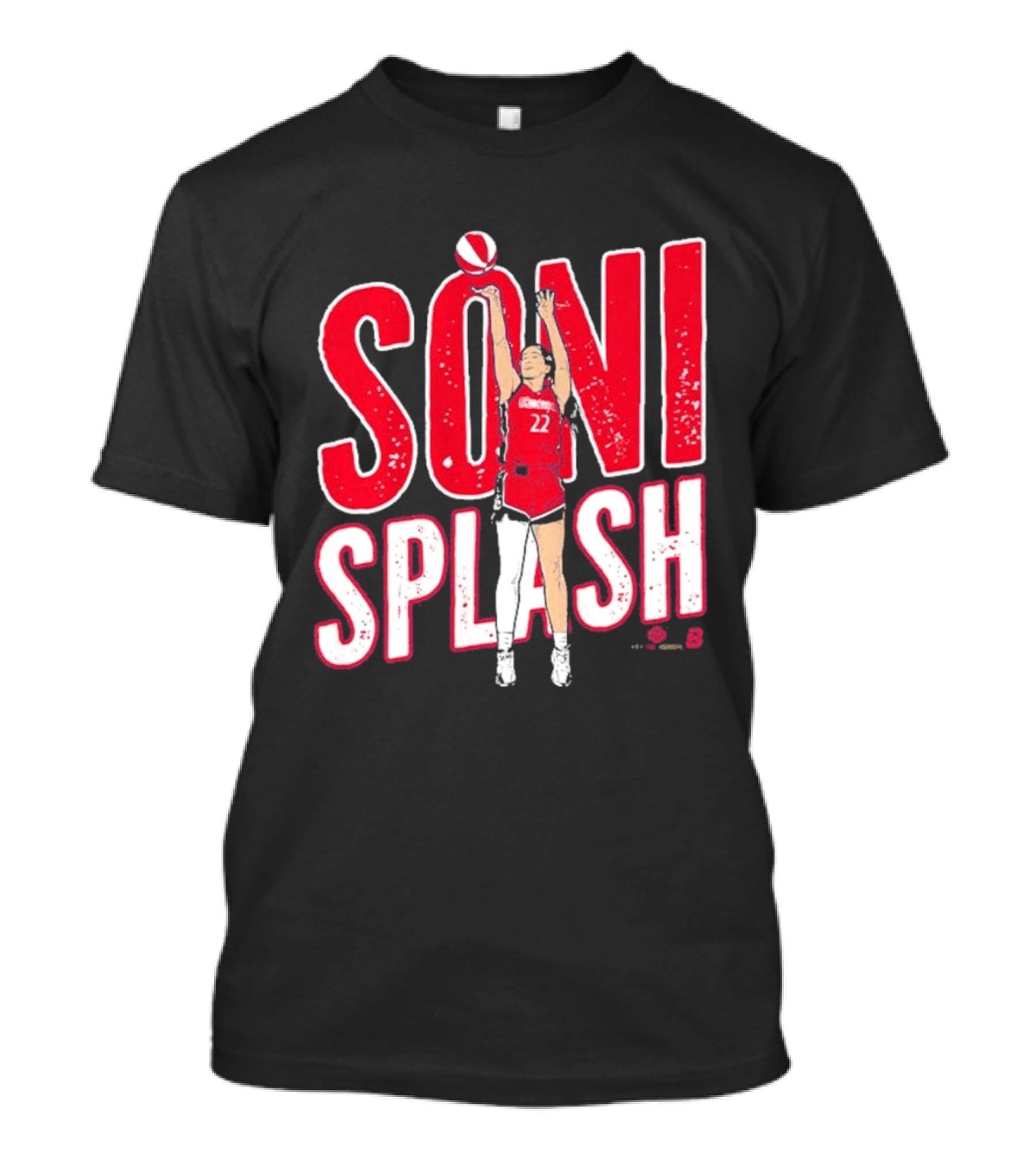 Soni Splash Basketball Player Red Uniform Number 22 T-Shirt