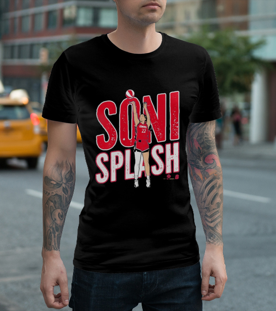 Soni Splash Basketball Player Red Uniform Number 22 T-Shirt
