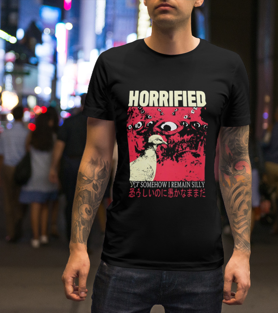 Horrified Pigeon Yet Somehow I Remain Silly Japanese T-Shirt