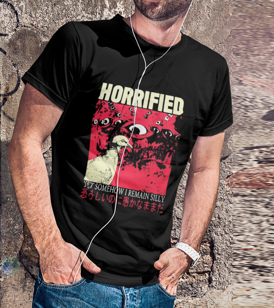 Horrified Pigeon Yet Somehow I Remain Silly Japanese T-Shirt