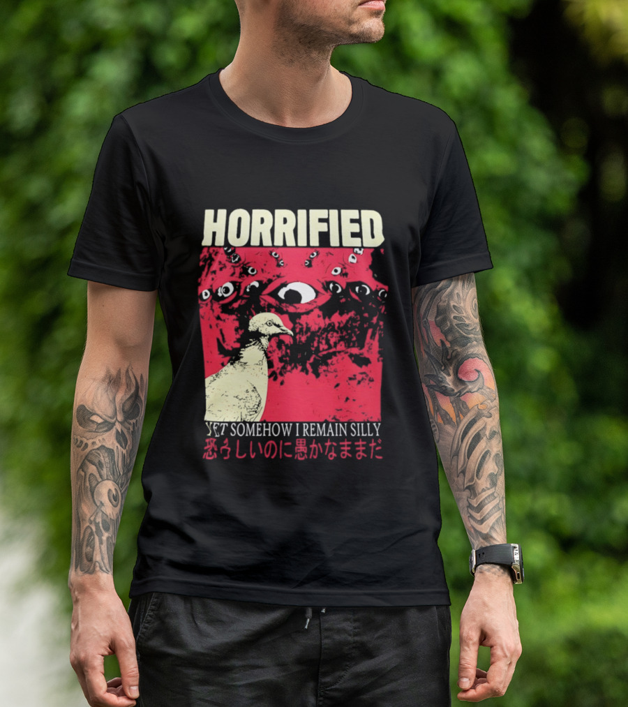 Horrified Pigeon Yet Somehow I Remain Silly Japanese T-Shirt