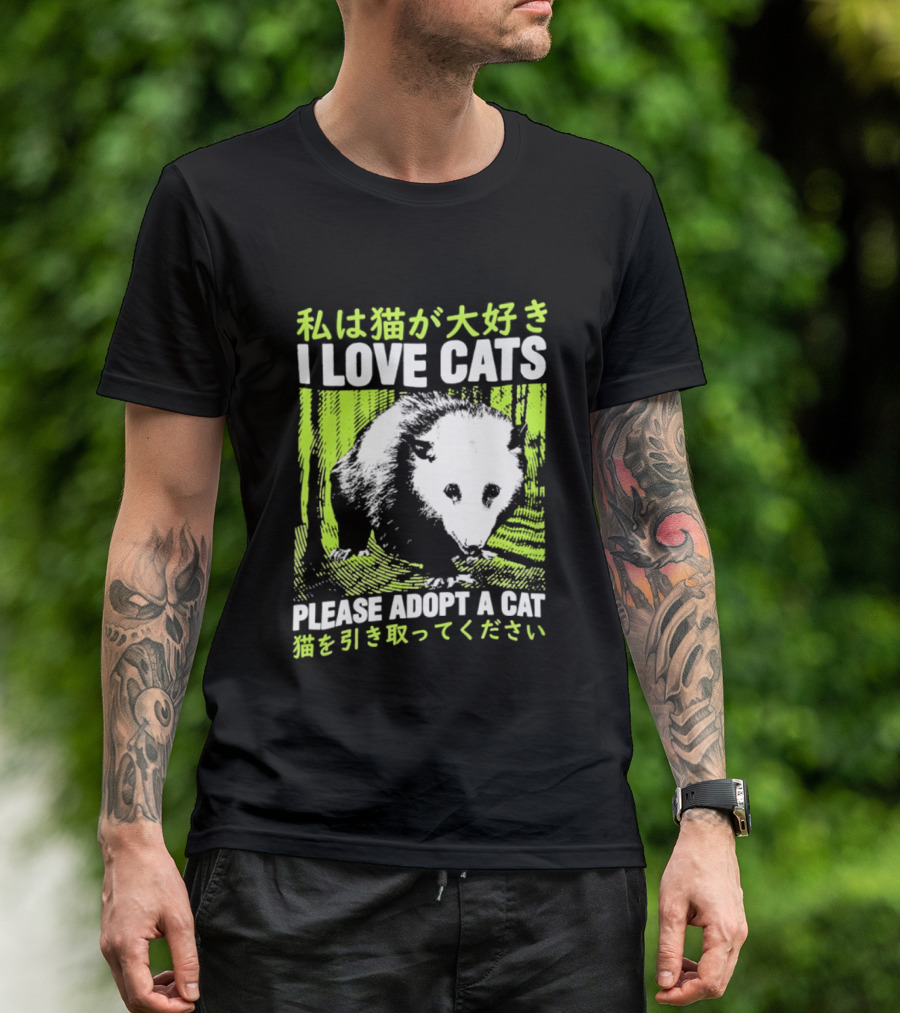 I Love Cats Please Adopt A Cat T-Shirt