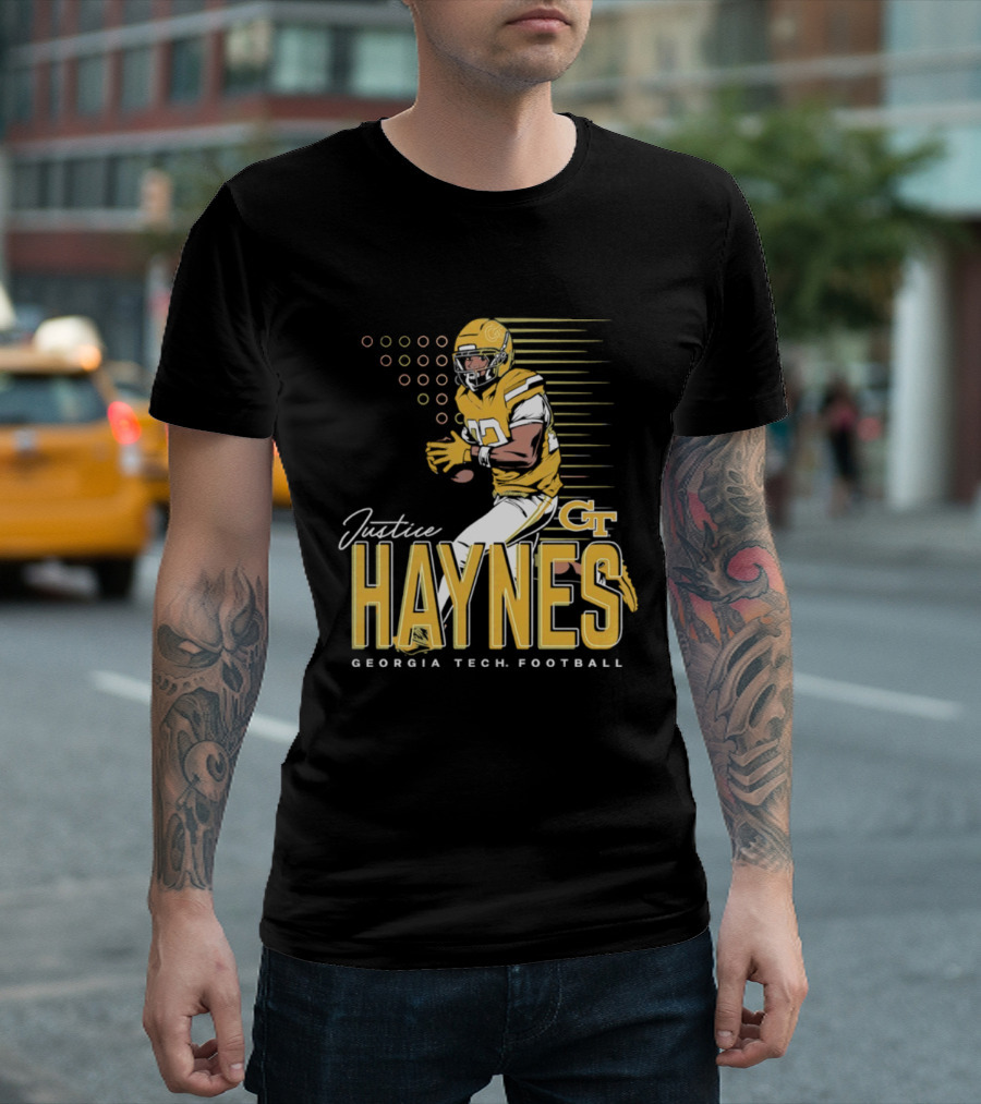 Justice Haynes Georgia Tech Yellow Jackets Football GT T-Shirt