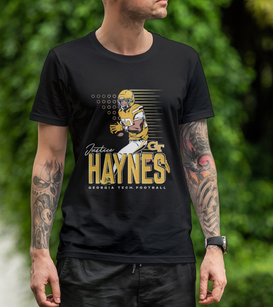 Justice Haynes Georgia Tech Yellow Jackets Football GT T-Shirt