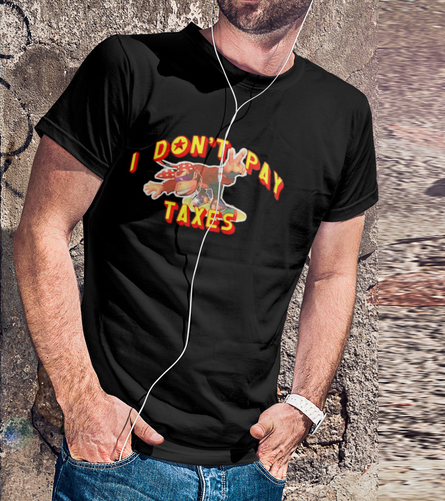I Don't Pay Taxes Cool Monkey With Peace Sign T-Shirt
