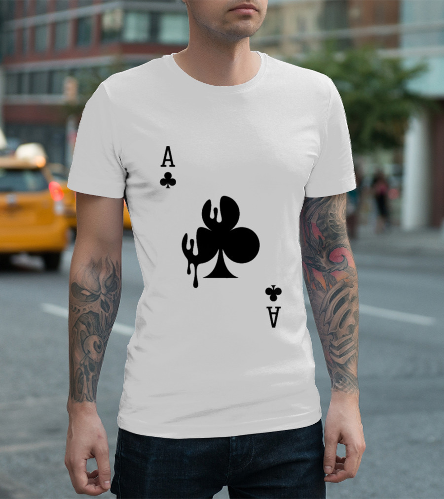 Ace Of Clubs Dripping Card T-Shirt