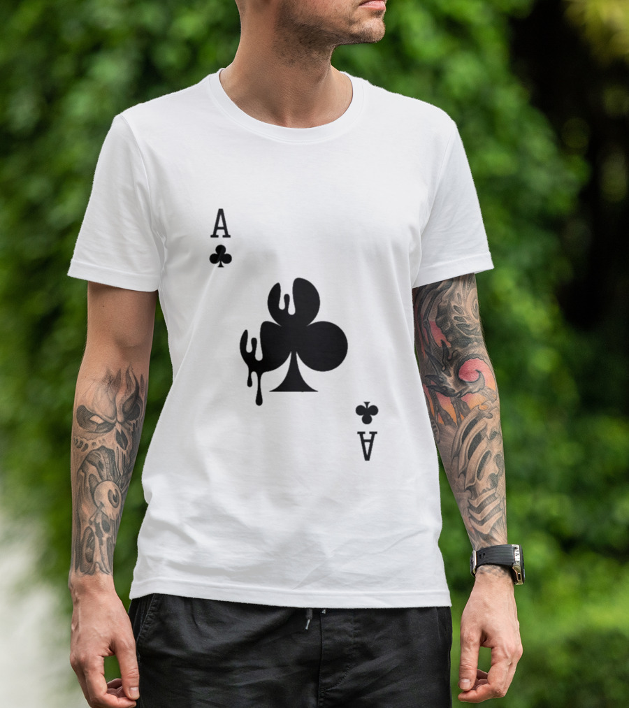 Ace Of Clubs Dripping Card T-Shirt