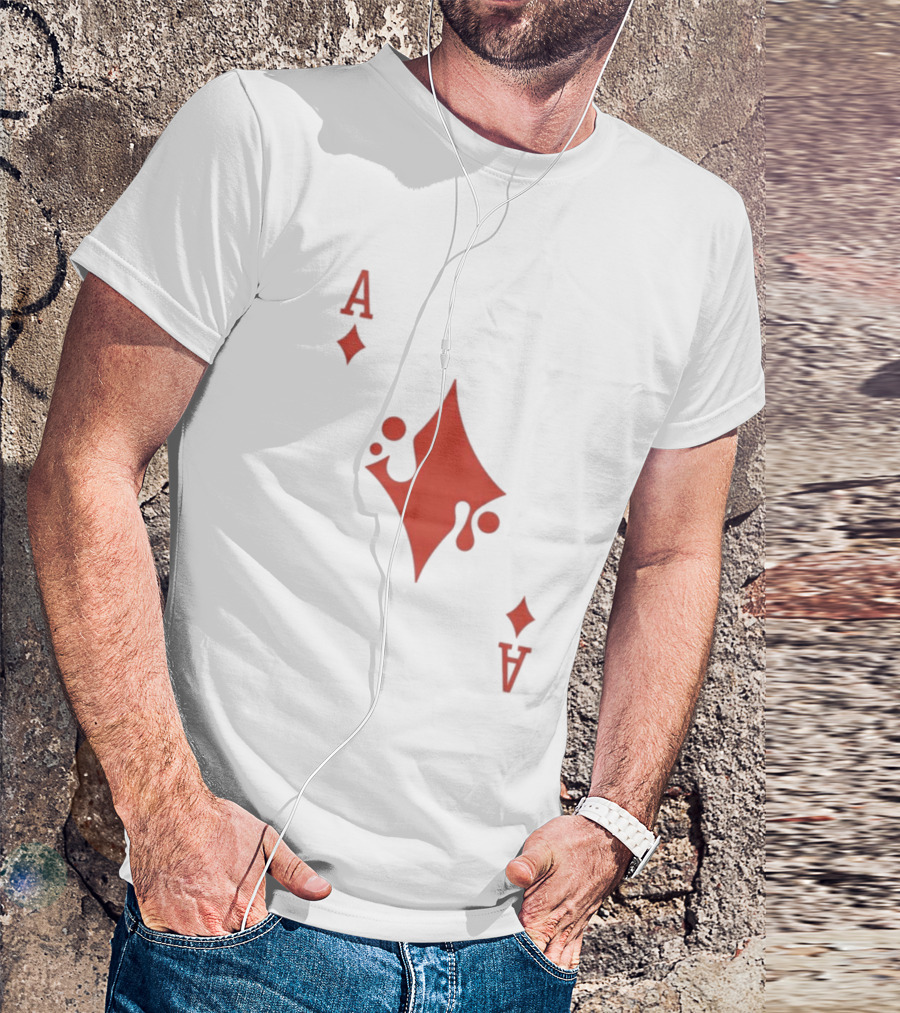 Ace Of Diamonds Playing Card Red Stylized T-Shirt