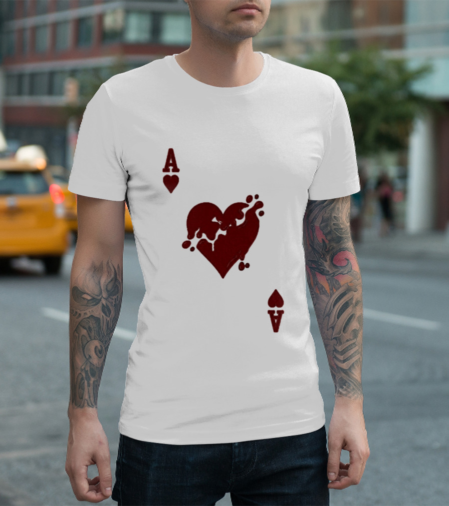Ace Of Hearts Melting Card Visual T-Shirt