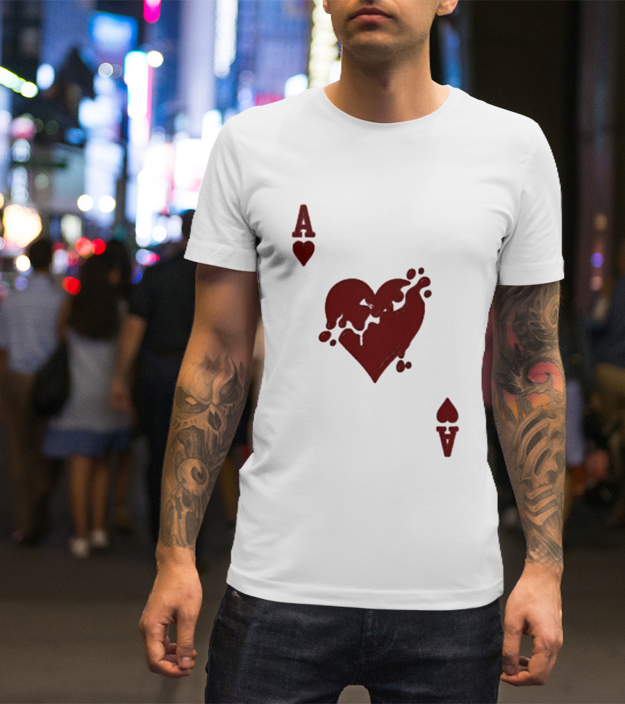 Ace Of Hearts Melting Card Visual T-Shirt