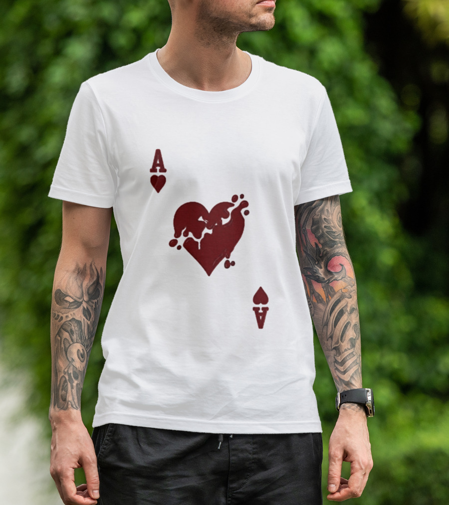 Ace Of Hearts Melting Card Visual T-Shirt