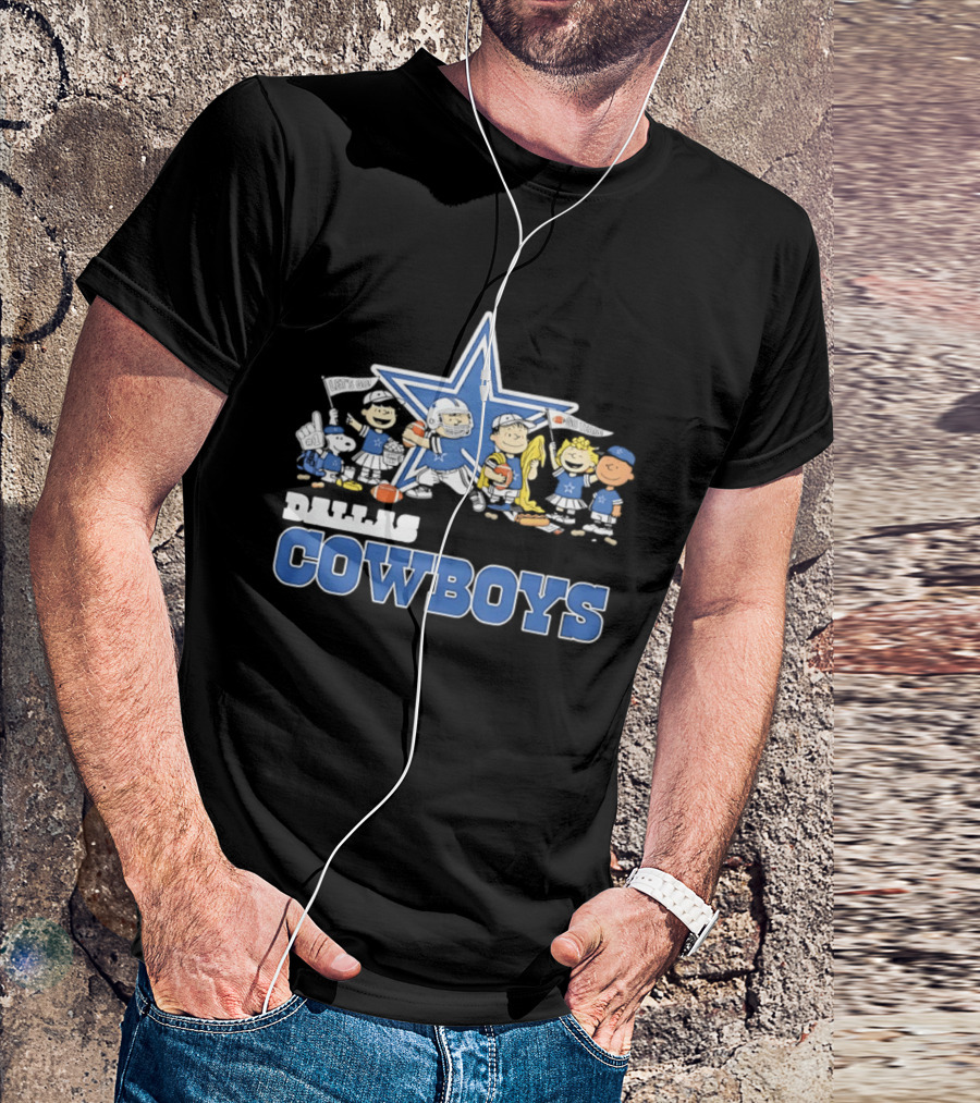 Dallas Cowboys Peanuts Characters Team Collaboration T-Shirt