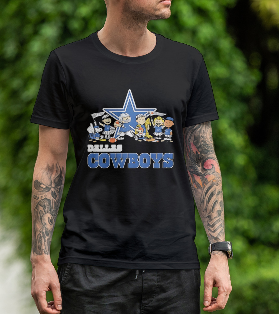 Dallas Cowboys Peanuts Characters Team Collaboration T-Shirt