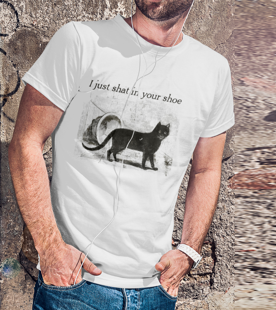 Cat I Just Shat In Your Shoe Silhouette And Litter Box T-Shirt