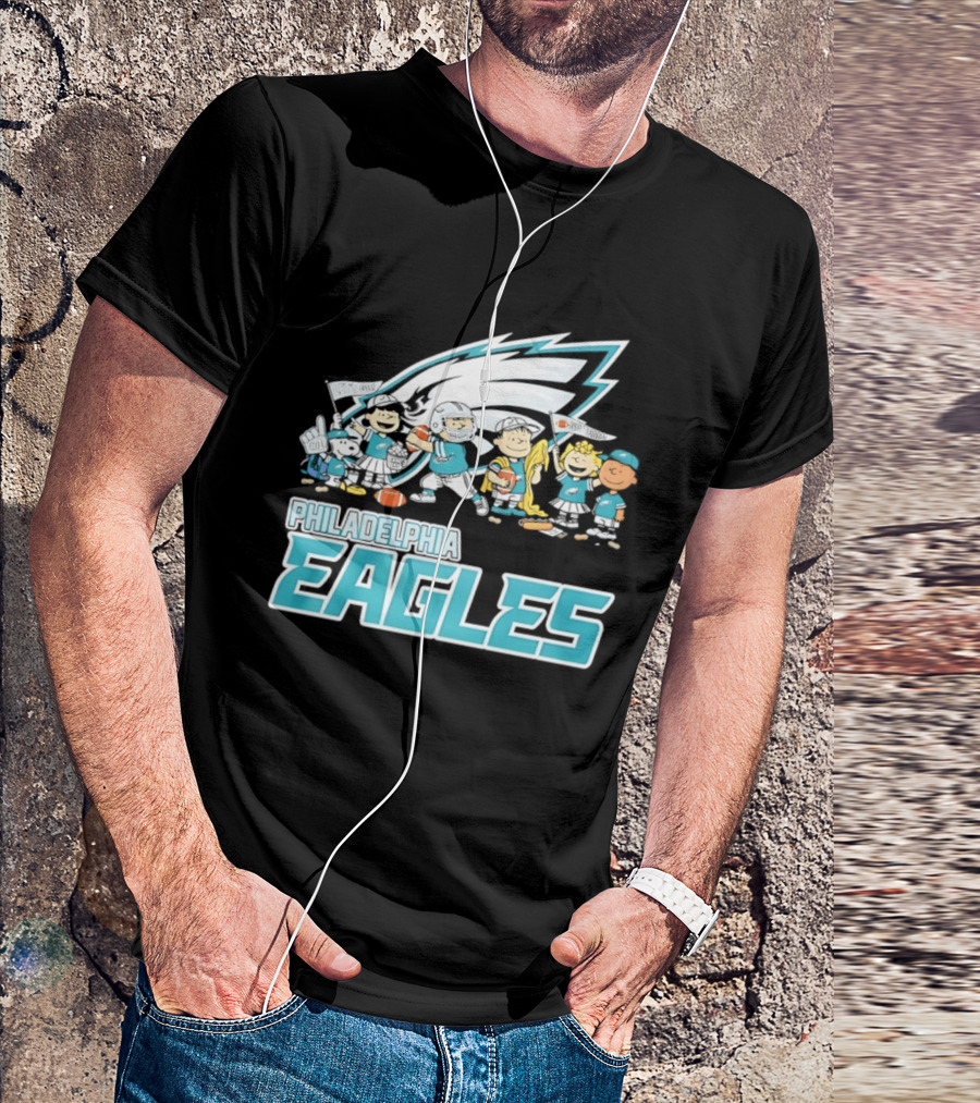 Peanuts Philadelphia Eagles Characters NFL Collaboration T-Shirt