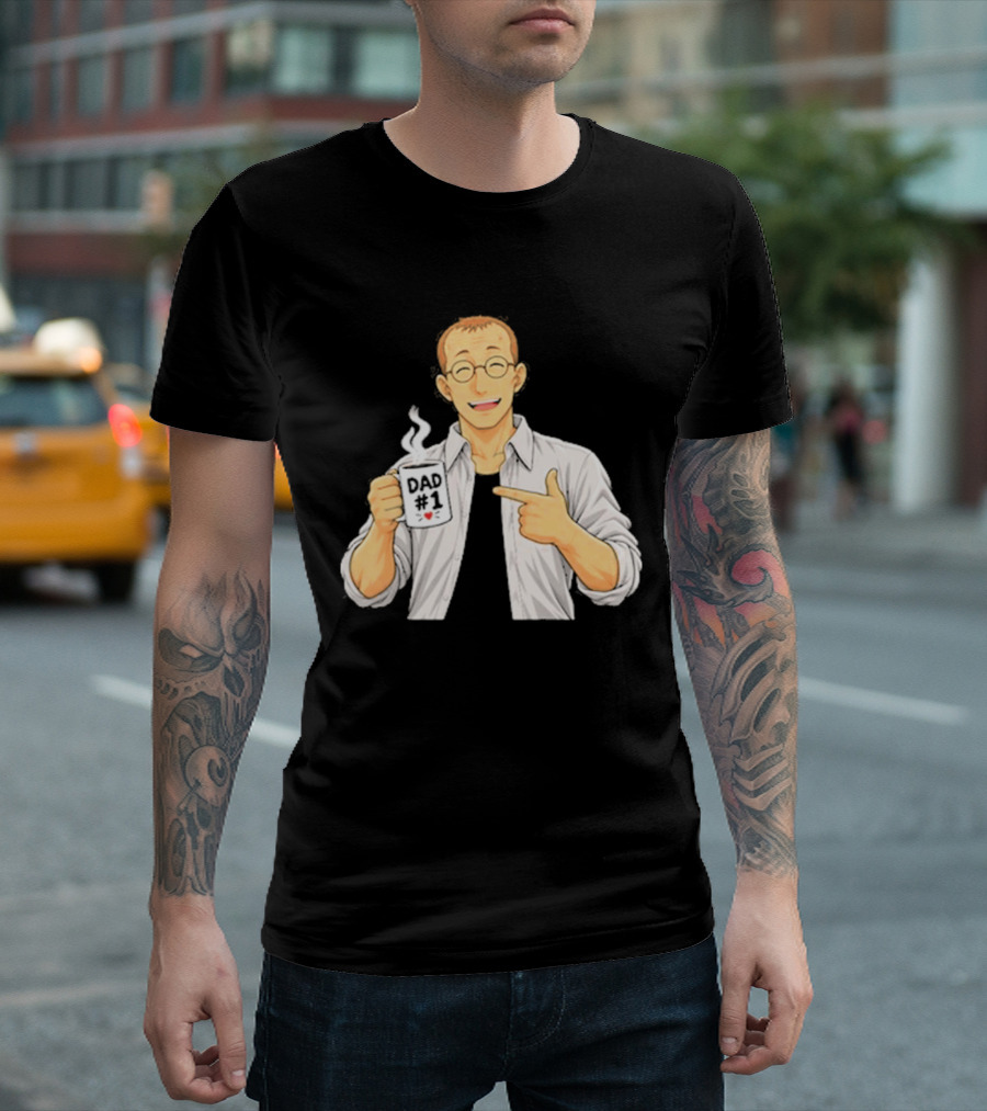 Shou Tucker Dad #1 Anime Character Holding A Cup T-Shirt