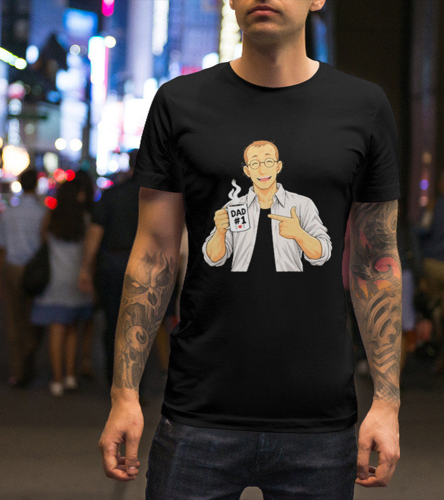 Shou Tucker Dad #1 Anime Character Holding A Cup T-Shirt