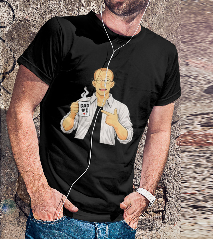 Shou Tucker Dad #1 Anime Character Holding A Cup T-Shirt