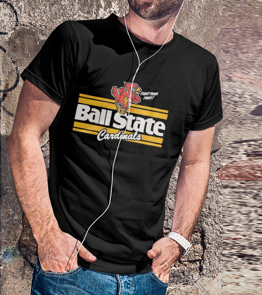 Ball State Cardinals Fight Team Fight Retro Logo Vintage Look T-Shirt