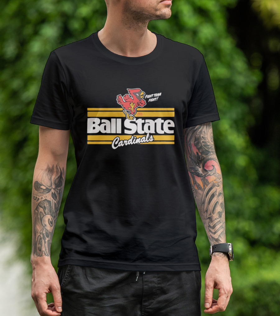 Ball State Cardinals Fight Team Fight Retro Logo Vintage Look T-Shirt