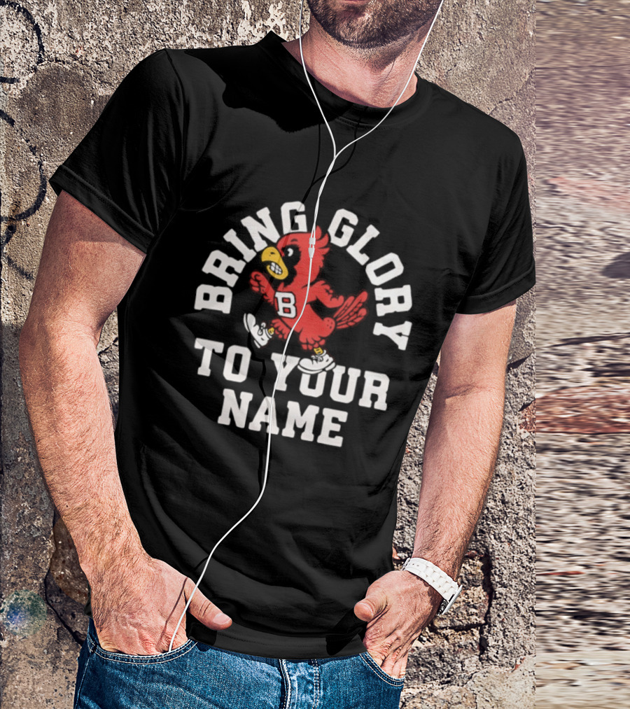 Ball State Cardinals Bring Glory Fight Song Mascot B Recognition T-Shirt
