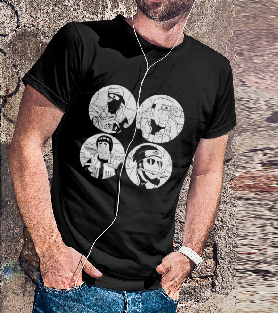King Of The Hill Naruto Four Face Circles T-Shirt