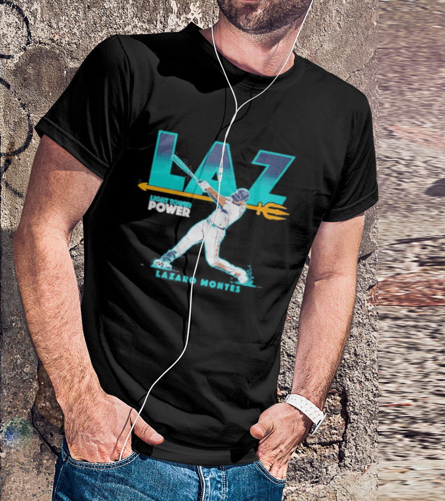 Seattle Mariners Lazaro Montes Laz Light Tower Power T-Shirt