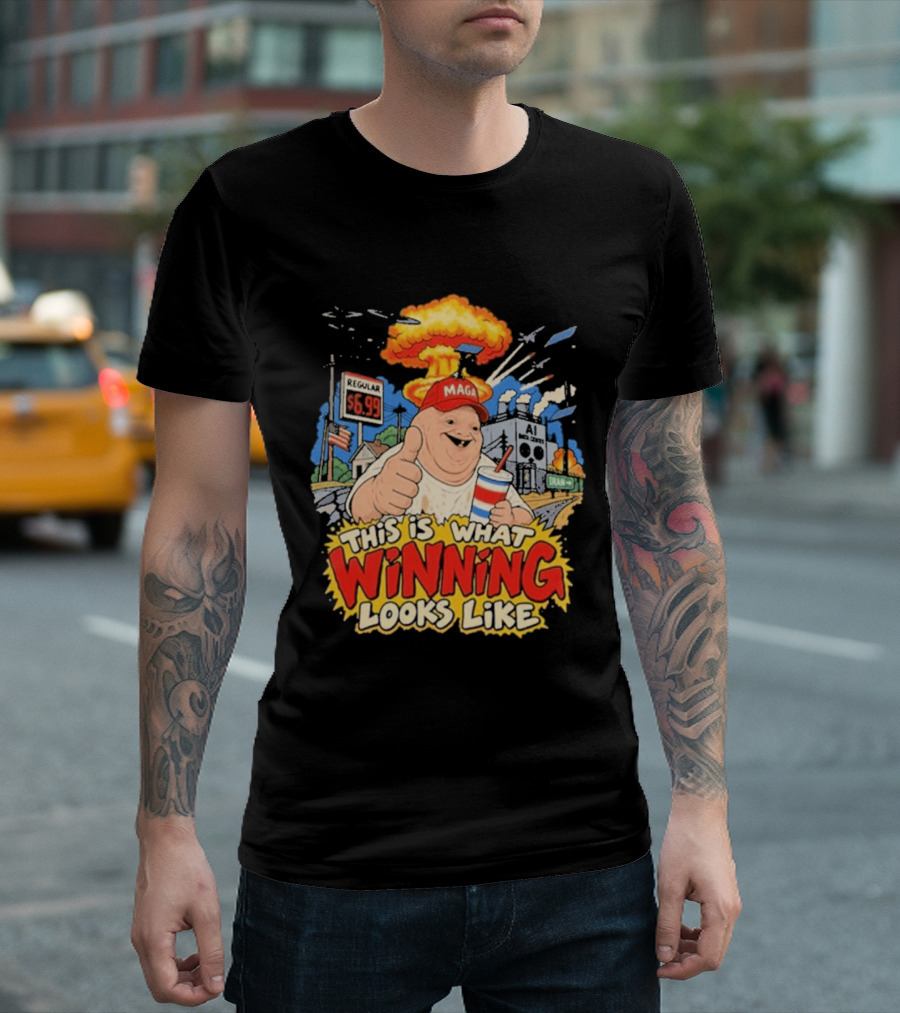 MAGA Wojak This Is What Winning Looks Like Explosive Parody Scene T-Shirt