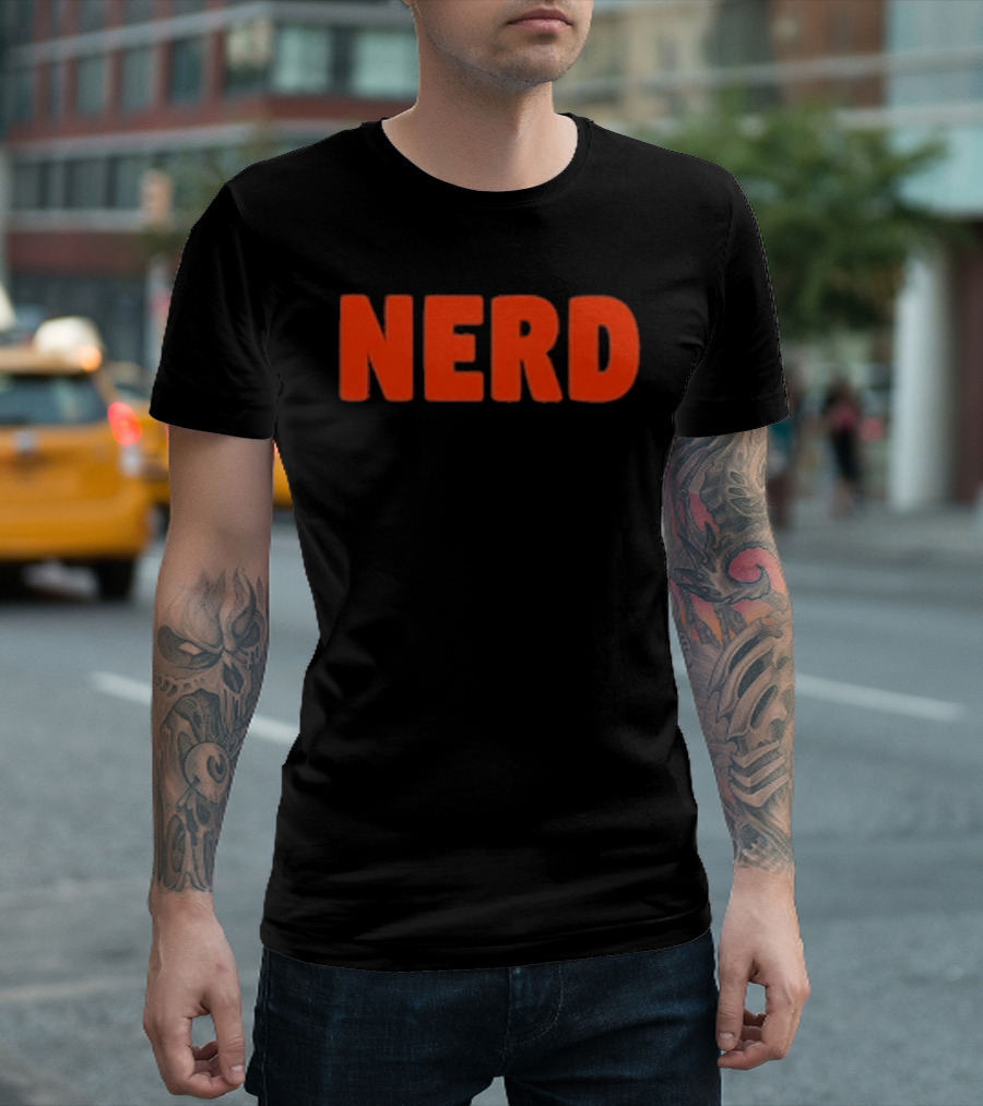 Nerd Bold Statement Novelty Lettering T-Shirt