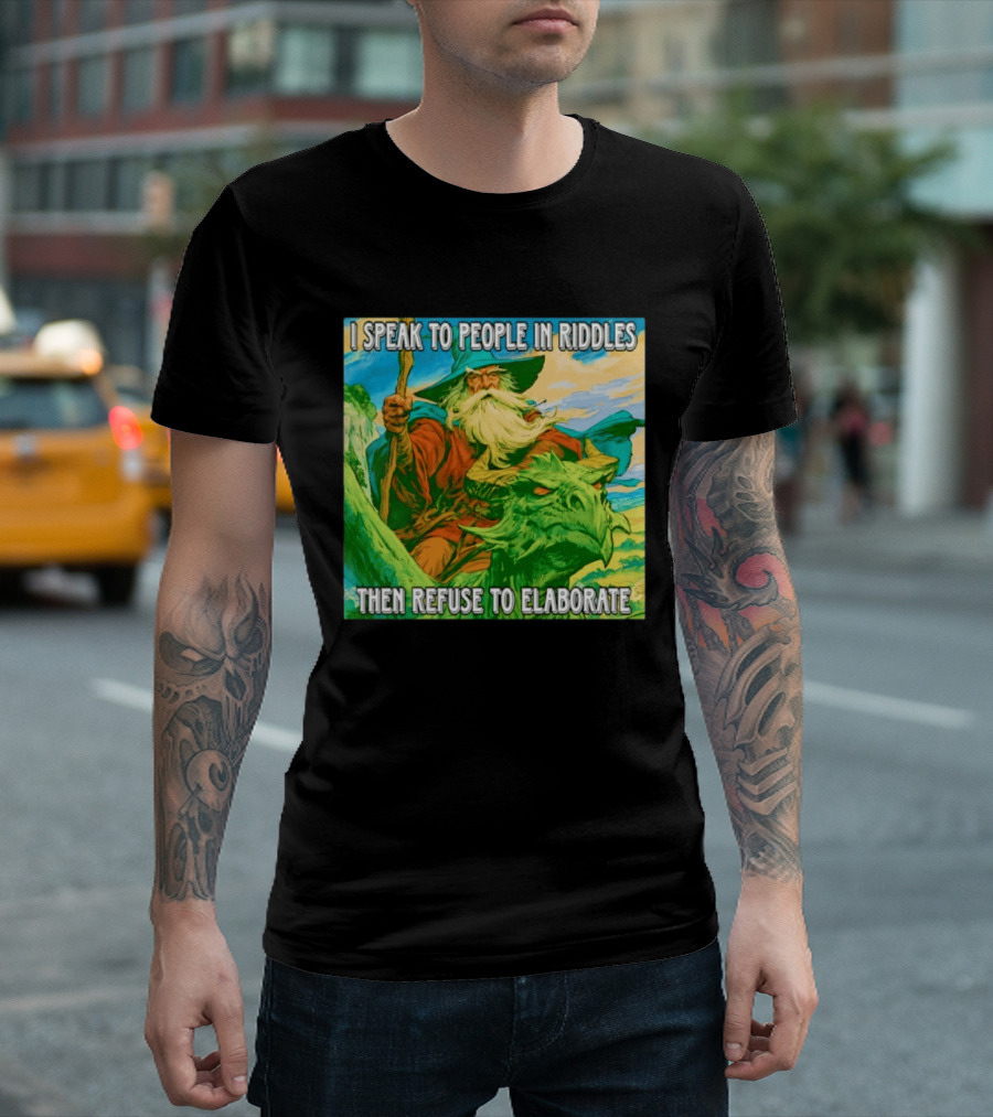 Nice Wizard I Speak To People In Riddles Then Refuse To Elaborate Fantasy T-Shirt
