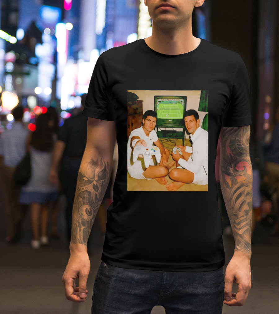 Novak Djokovic Carlos Alcaraz Gaming Showdown T-Shirt