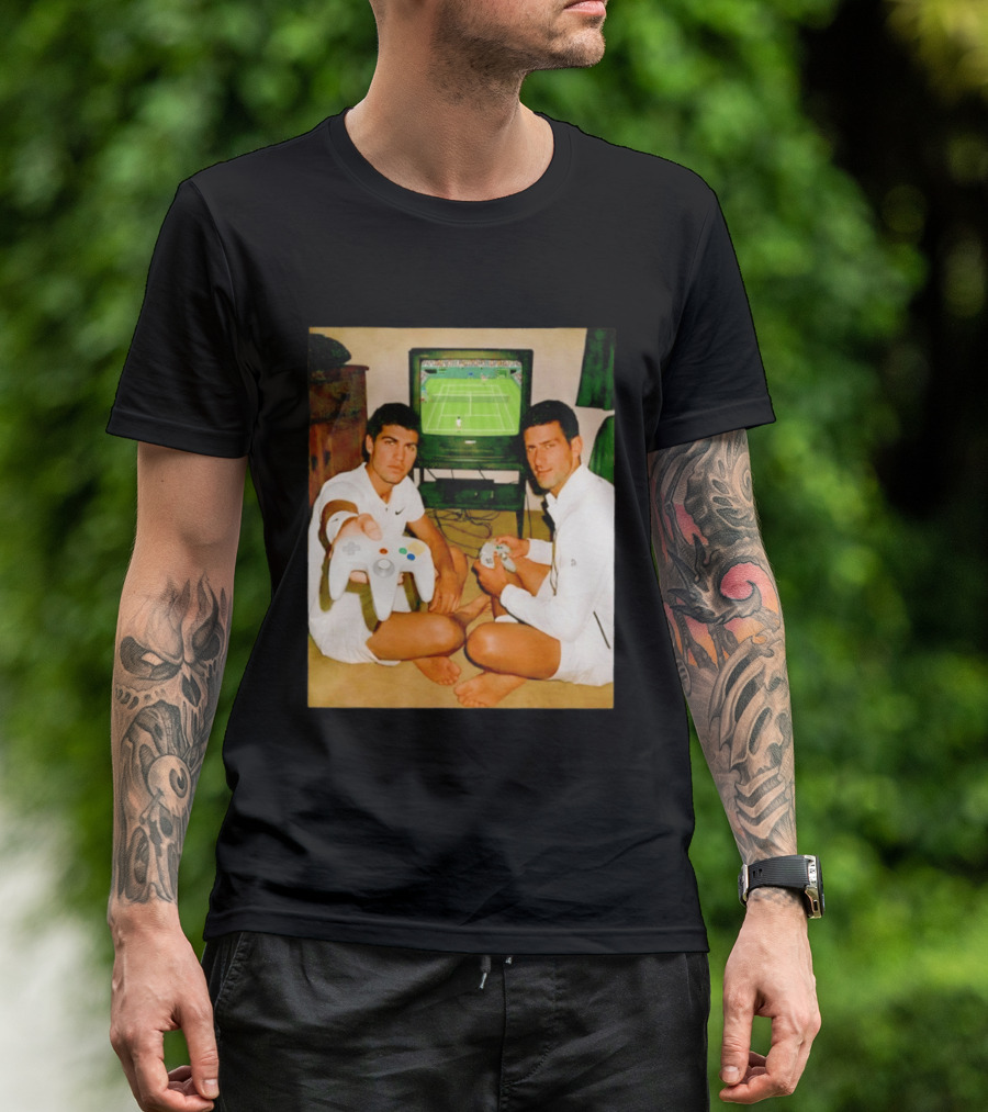 Novak Djokovic Carlos Alcaraz Gaming Showdown T-Shirt