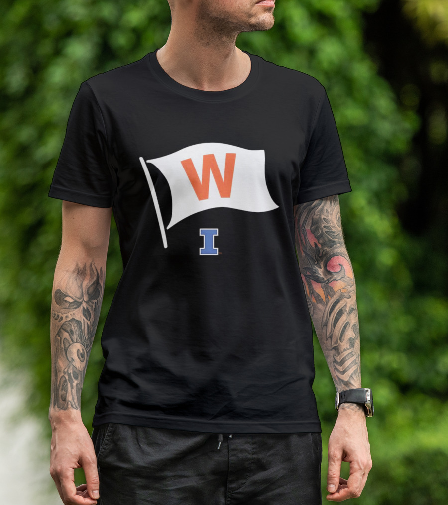 Illinois Fighting Illini Football Fly The W Flag Waving Victory T-Shirt