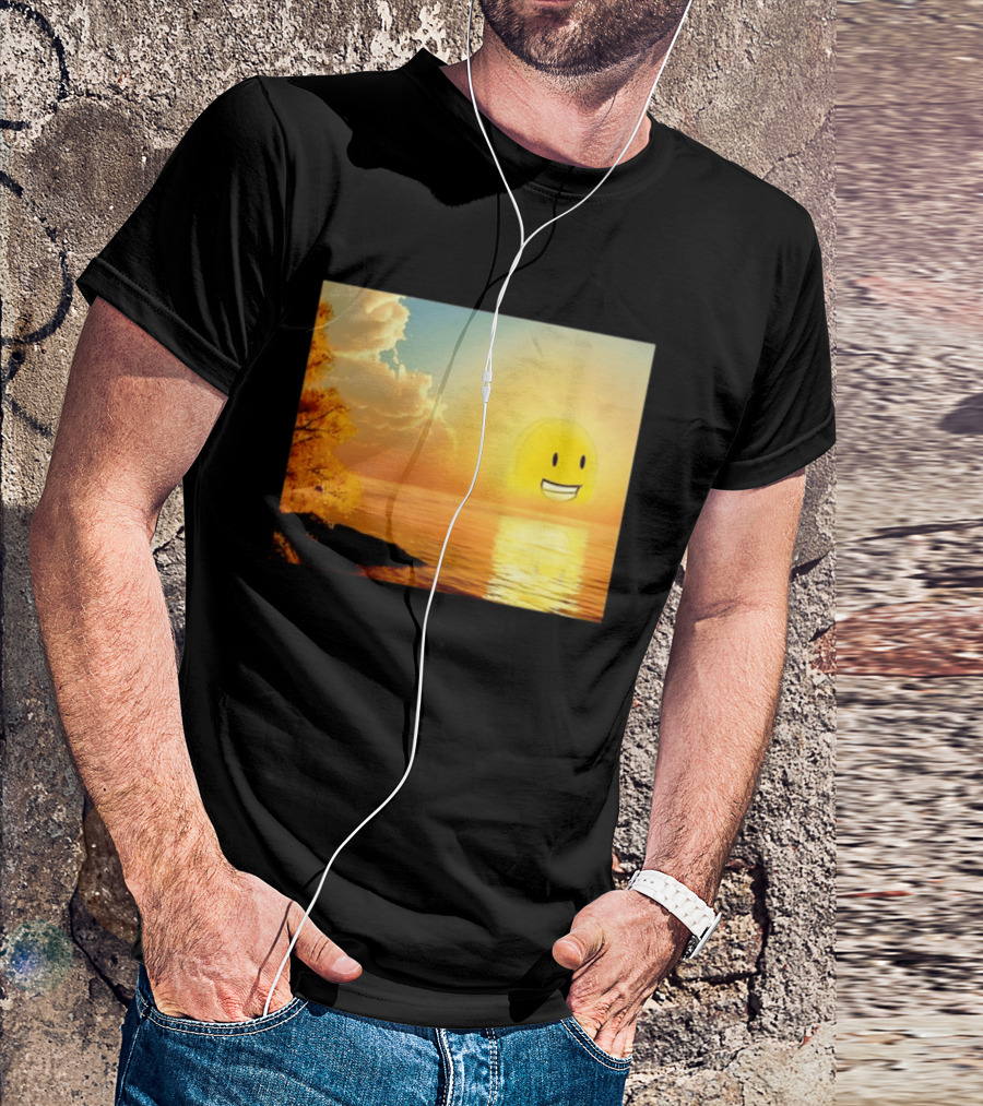 Golden Coin Face Sunset Over Water Inspired By Battle For Dream Island T-Shirt
