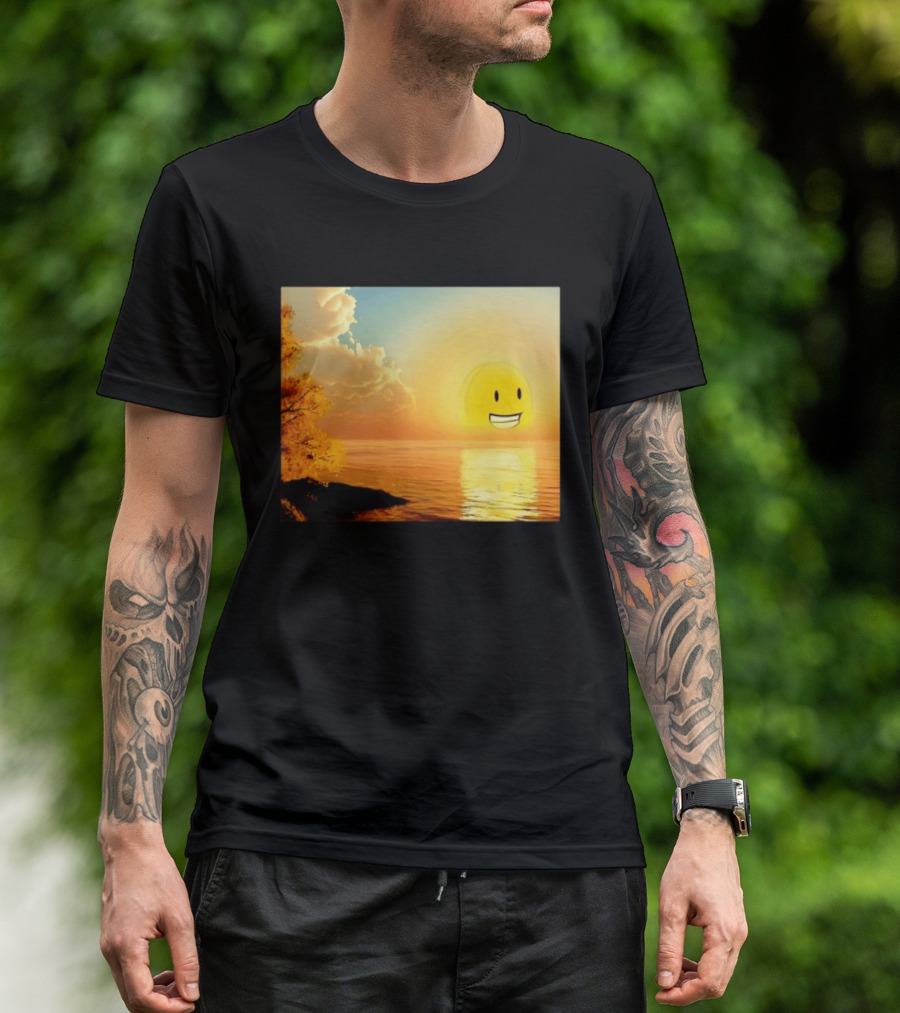 Golden Coin Face Sunset Over Water Inspired By Battle For Dream Island T-Shirt