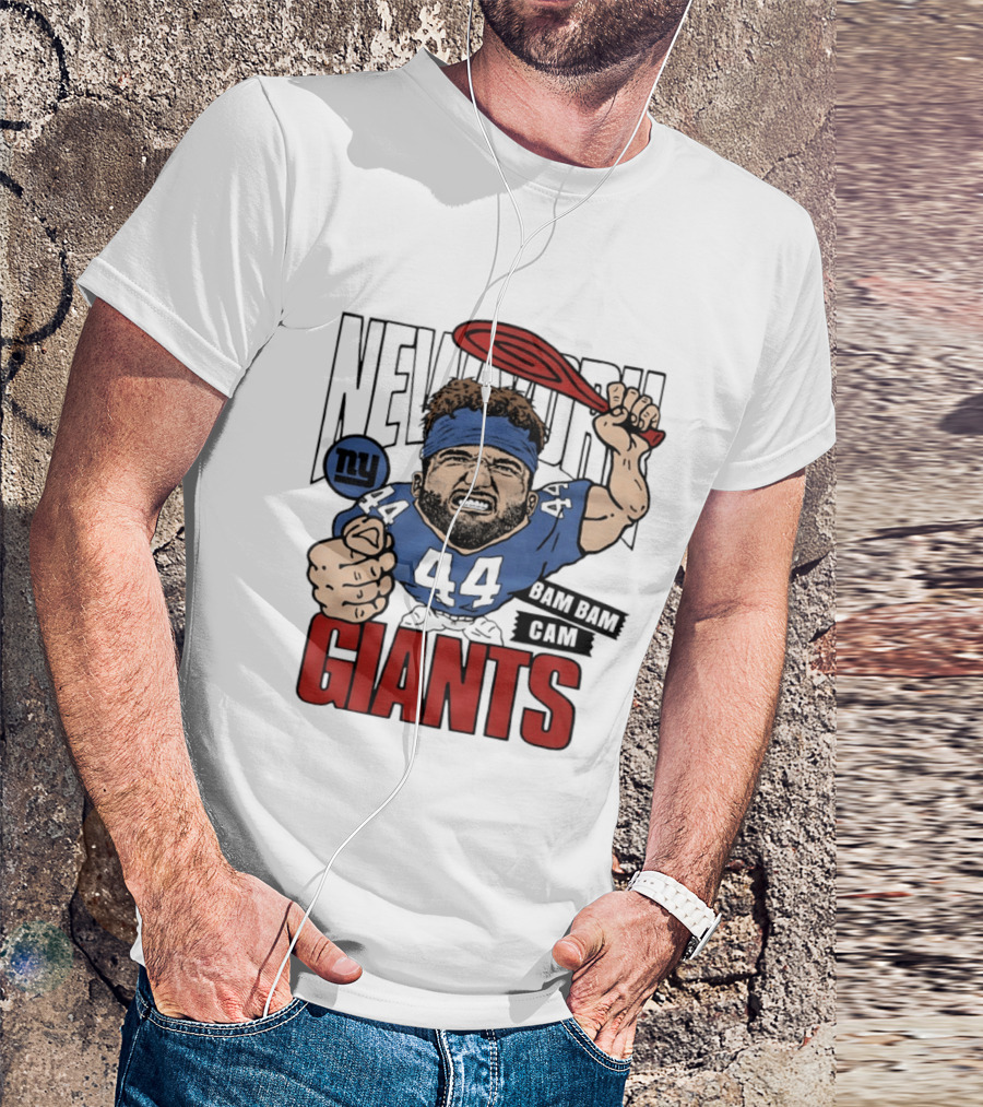 New York Giants Bam Bam Cam 44 Caricature Football ан T-Shirt