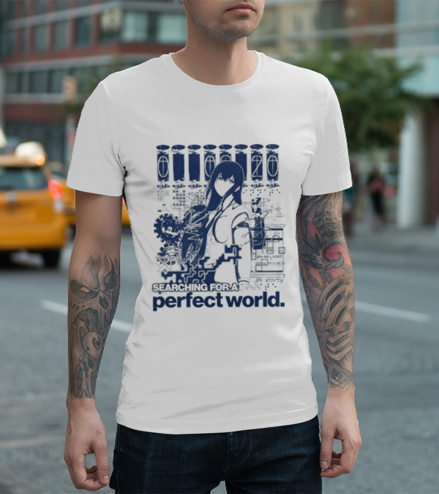 Steins Gate Kurisu Makise Searching For A Perfect World T-Shirt