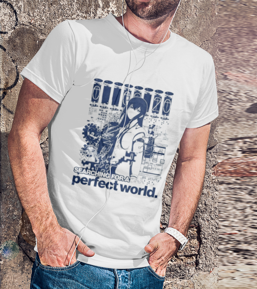 Steins Gate Kurisu Makise Searching For A Perfect World T-Shirt