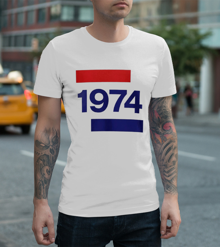 Chris Martin 1974 Vintage Blue And Red Stripes T-Shirt