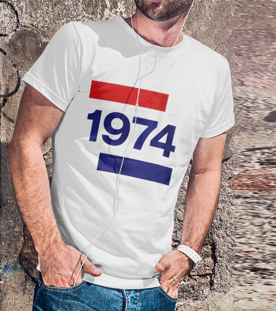 Chris Martin 1974 Vintage Blue And Red Stripes T-Shirt
