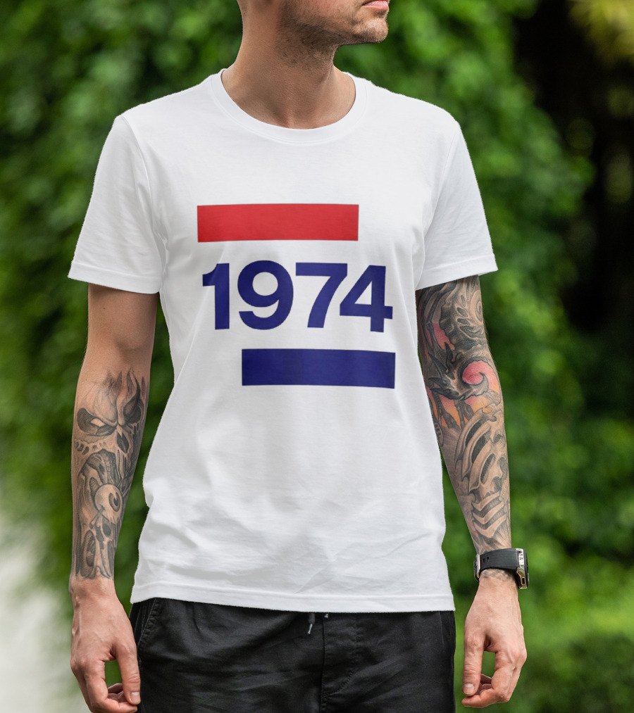 Chris Martin 1974 Vintage Blue And Red Stripes T-Shirt