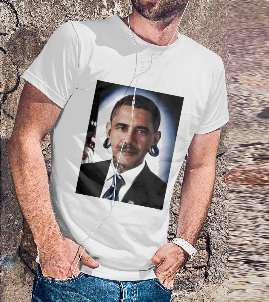 Obama President Political Fashion With Tattoos And Futuristic T-Shirt
