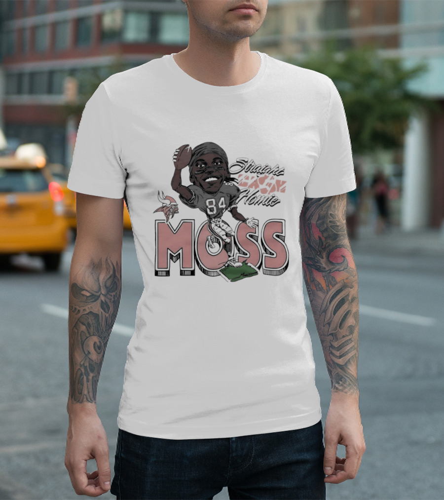 Moss Minnesota Vikings Straight Cash Homie Football Caricature T-Shirt