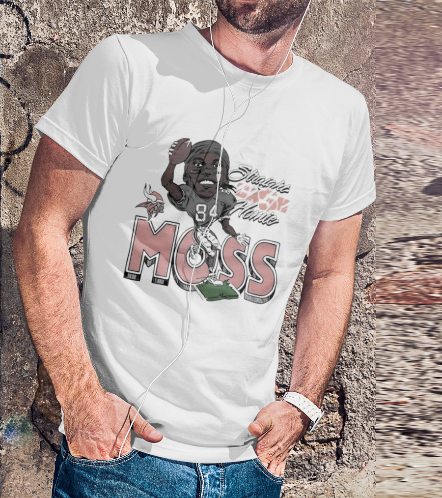 Moss Minnesota Vikings Straight Cash Homie Football Caricature T-Shirt