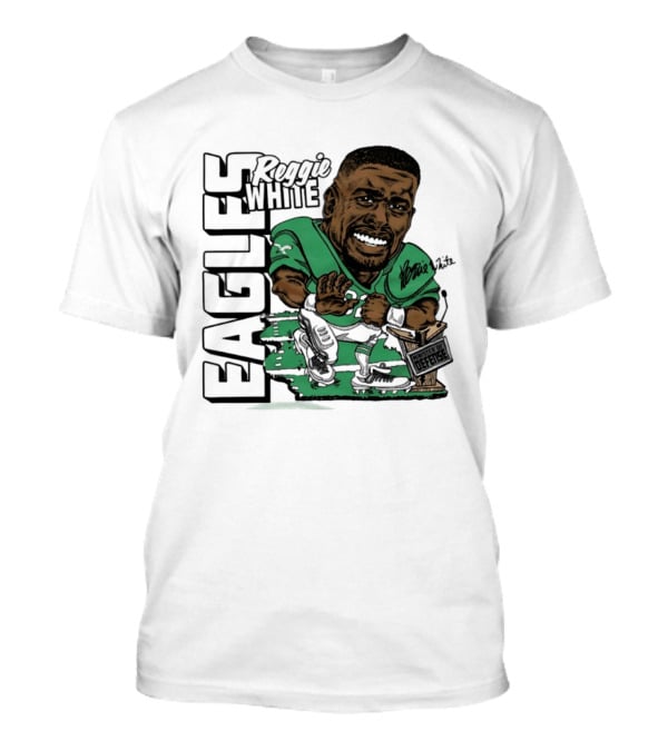 Reggie White Philadelphia Eagles Caricature Art NFL Legendary Player T-Shirt