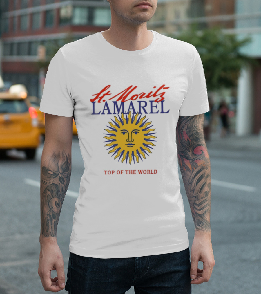 St Moritz Lamarel Sunburst Top Of The World Ski Resort T-Shirt